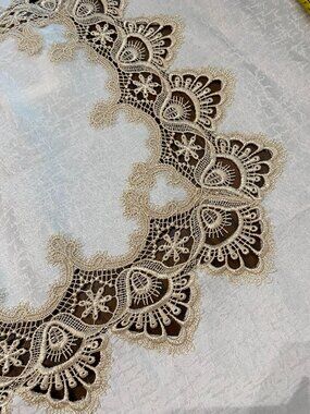 Gorgeous Lace Embroidered Small Tablecloth, NWOT